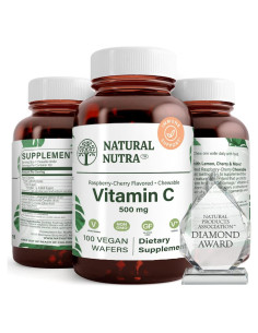 Suplemento de Vitamina C Natural Nutra 500 mg 100 Wafers Veganos