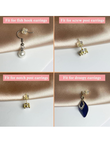 Respaldos de Aretes de Silicona DELECOE 12 Piezas Hipoalergénicos