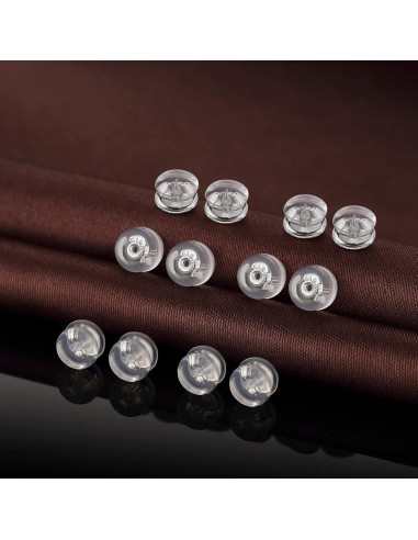 Respaldos de Aretes de Silicona DELECOE 12 Piezas Hipoalergénicos