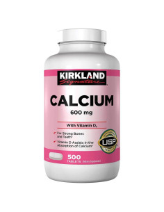 Suplemento de Calcio 600 mg Kirkland con Vitamina D3 500 Tabletas