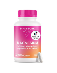 Glicinato de Magnesio Pink Stork 60 Cápsulas con Vitamina D