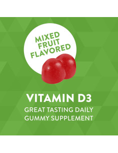 Gomitas de Vitamina D3 Nature's Way 2000 UI Sabor Frutas 120 Unidades 2