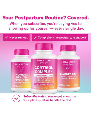 Glicinato de Magnesio Pink Stork 60 Cápsulas con Vitamina D