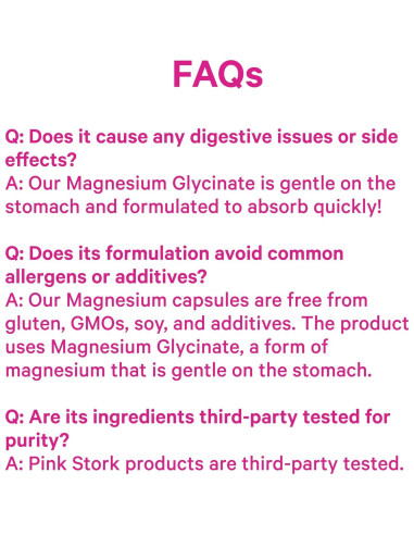 Glicinato de Magnesio Pink Stork 60 Cápsulas con Vitamina D