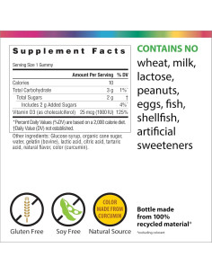 Gominolas Vitamina D3 Rainbow Light 1000 UI Limón Ácido 50 Unidades 2