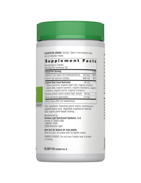 Tabletas Mini de Citrato de Calcio Rainbow Light 120 Conteos