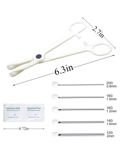 Kit de Perforación Corporal Zhuoting 36 Piezas Acero Inoxidable 2