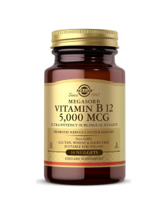 Vitamina B12 5000 mcg Solgar Megasorb - 30 Nuggets Veganos