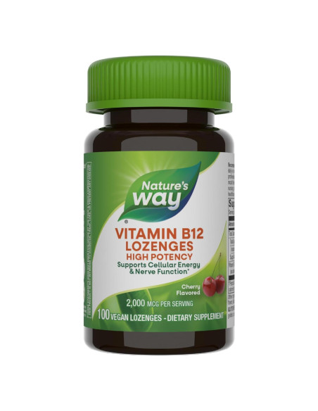 Pastillas de Vitamina B12 Nature's Way 2000 mcg Veganas 100 Unidades Pastillas de Vitamina B12 Nature's Way 2000 mcg Veganas 100 Unidades