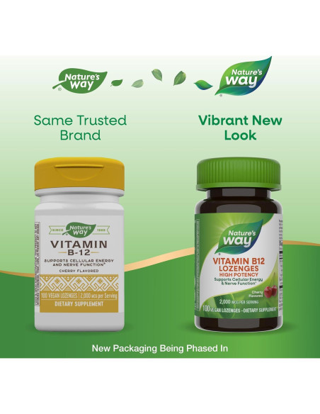 Pastillas de Vitamina B12 Nature's Way 2000 mcg Veganas 100 Unidades Pastillas de Vitamina B12 Nature's Way 2000 mcg Veganas 100 Unidades