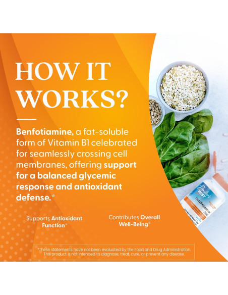 Benfotiamina Doctor's Best 300 mg 60 Cápsulas Veganas Benfotiamina Doctor's Best 300 mg 60 Cápsulas Veganas
