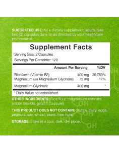 Suplemento Deal Vitamina B2 400mg + Glicinato de Magnesio 400mg - 240 Cápsulas 2