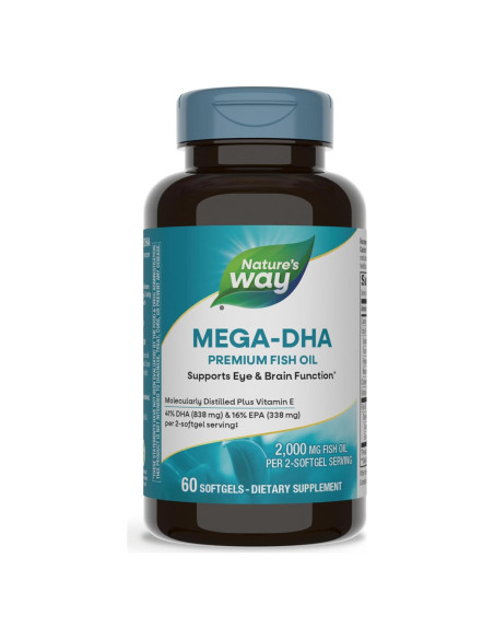 Aceite de Pescado Mega-DHA Nature's Way 2000 mg 60 Cápsulas