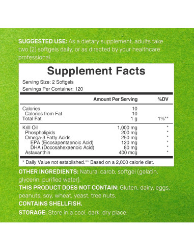 Suplemento Deal Aceite de Kril Antártico 1000mg 240 Gelatinas