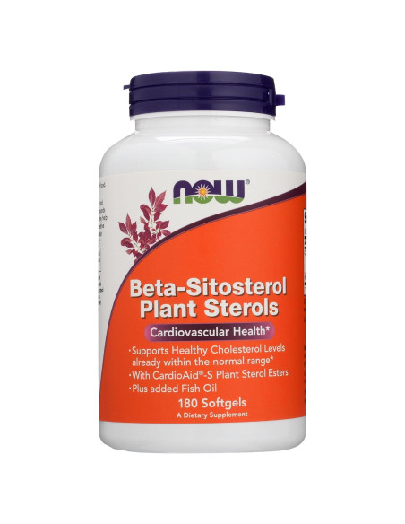NOW FOODS Beta-Sitosterol 1000mg con Aceite de Pescado 180 Cápsulas