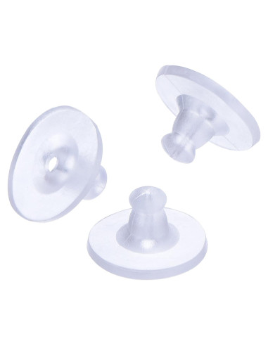 100 Respaldo de Aretes de Silicona Transparente Outus - Goma Suave