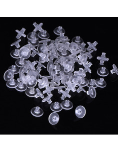 100 Respaldo de Aretes de Silicona Transparente Outus - Goma Suave 2