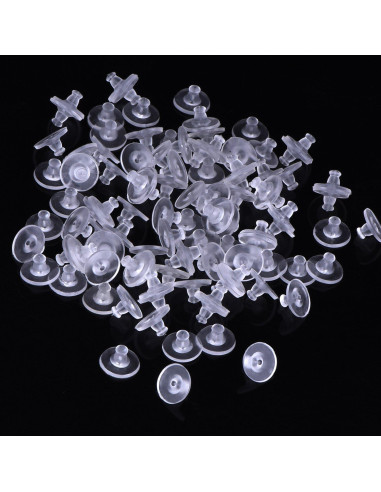 100 Respaldo de Aretes de Silicona Transparente Outus - Goma Suave