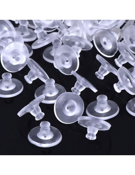100 Respaldo de Aretes de Silicona Transparente Outus - Goma Suave