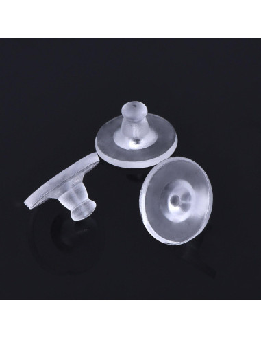 100 Respaldo de Aretes de Silicona Transparente Outus - Goma Suave