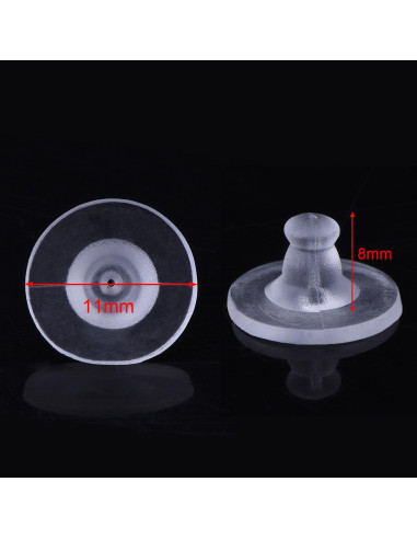 100 Respaldo de Aretes de Silicona Transparente Outus - Goma Suave