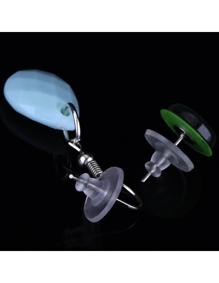 100 Respaldo de Aretes de Silicona Transparente Outus - Goma Suave