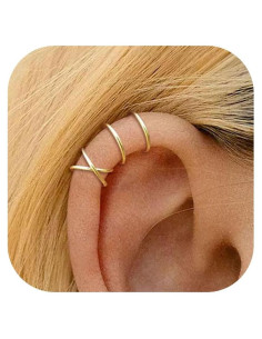Pendientes de Clip para Cartílago sin Perforar YANCHUN - Cuff Dorado