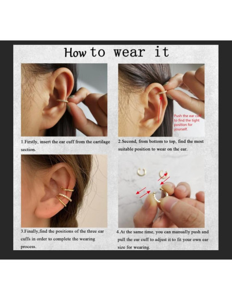 Pendientes de Clip para Cartílago sin Perforar YANCHUN - Cuff Dorado