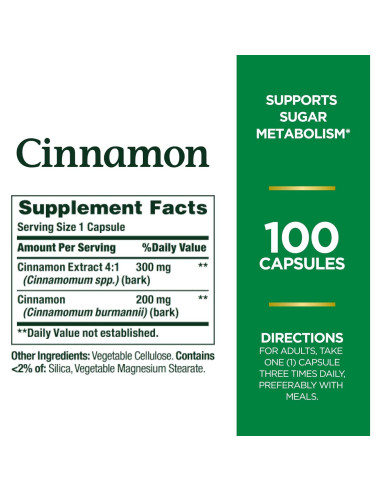 Cápsulas de Canela Nature's Bounty 1500mg 100 Unidades