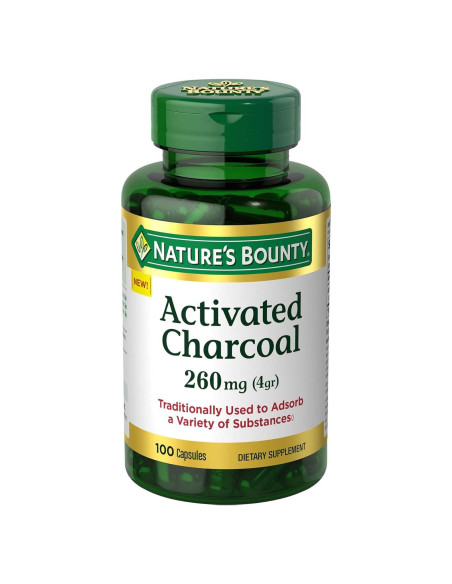 Carbón Activado Nature's Bounty 260 mg 100 Cápsulas Suplemento