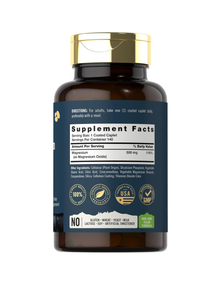 Tahoe Nutritionals Magnesio 500mg 140 Tabletas Recubiertas