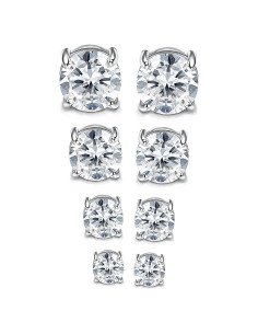 Pendientes Magnéticos Jstyle 4-7mm Acero Inoxidable Circonita