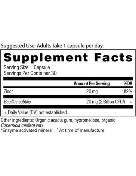 Suplemento Probioticos y Zinc Nutrición Antigua 30 Cápsulas