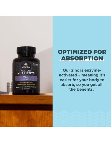 Suplemento Probioticos y Zinc Nutrición Antigua 30 Cápsulas