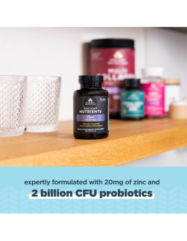 Suplemento Probioticos y Zinc Nutrición Antigua 30 Cápsulas