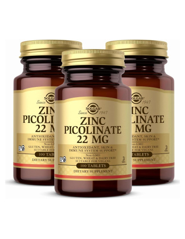 Suplemento de Zinc Picolinate Solgar 22 mg - 300 Tabletas