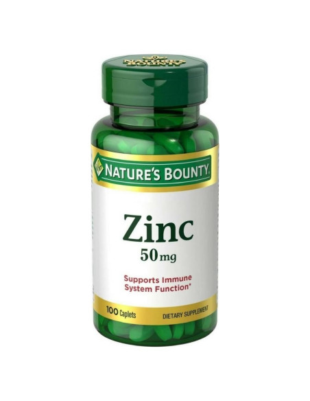 Suplemento de Zinc Quelado Nature's Bounty 50 mg 100 Comprimidos