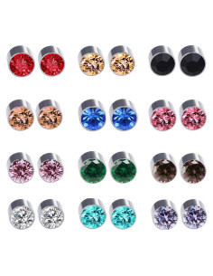 Set 12 Pares Pendientes Magnéticos Spiritlele 6mm Colores