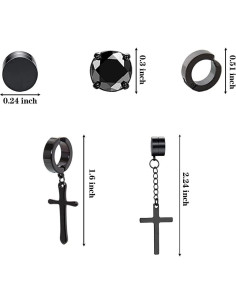 Pendientes Magnéticos Unisex NEWITIN - 15 Pares Acero Inoxidable 2