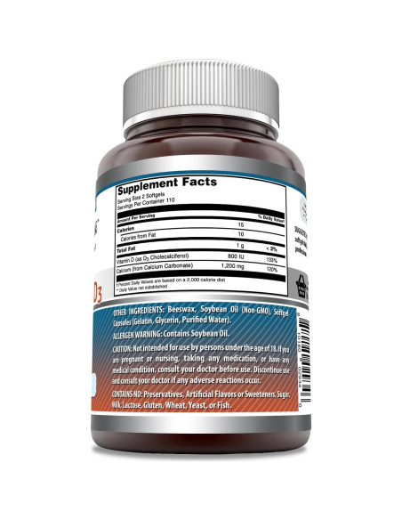Suplemento de Calcio 1200mg + Vitamina D3 1000UI Fórmulas Asombrosas Suplemento de Calcio 1200mg + Vitamina D3 1000UI Fórmulas Asombrosas