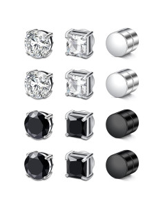 Aretes de Clip Magnéticos Longita - 6 Pares Falsos para Hombres