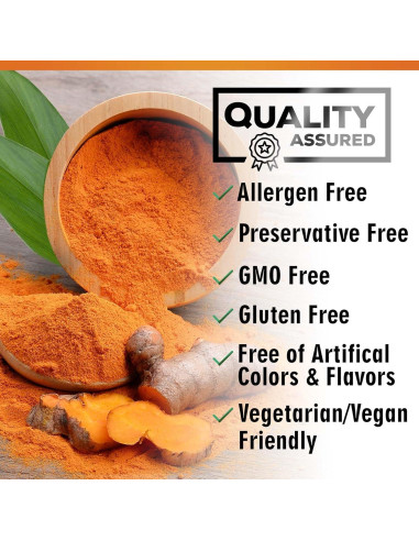 Suplemento de Cúrcuma Curcumina 1950mg - 240 Cápsulas Veganas