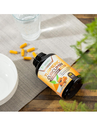 Suplemento de Cúrcuma Curcumina 1950mg - 240 Cápsulas Veganas