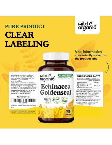 Cápsulas de Equinácea y Sello Dorado Silvestre 90 Unidades