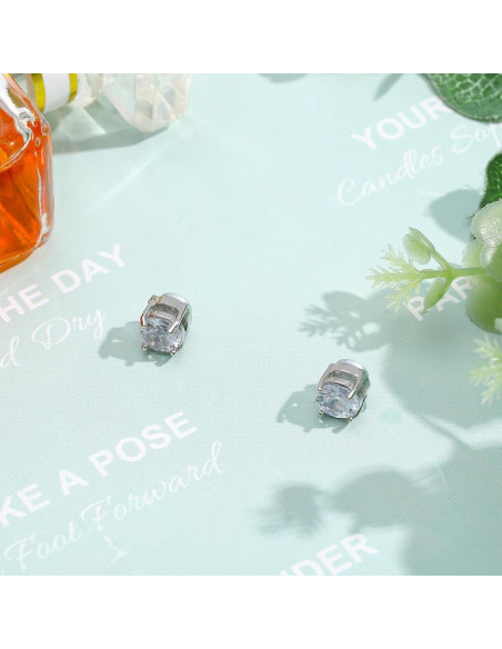 Pendientes Magnéticos Unisex NEWITIN Acero Inoxidable CZ Pendientes Magnéticos Unisex NEWITIN Acero Inoxidable CZ