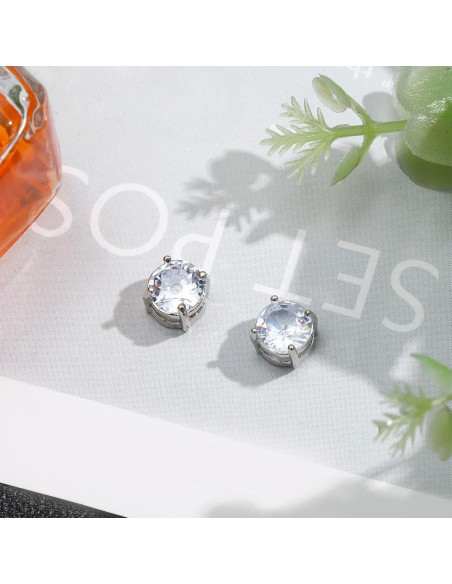 Pendientes Magnéticos Unisex NEWITIN Acero Inoxidable CZ Pendientes Magnéticos Unisex NEWITIN Acero Inoxidable CZ