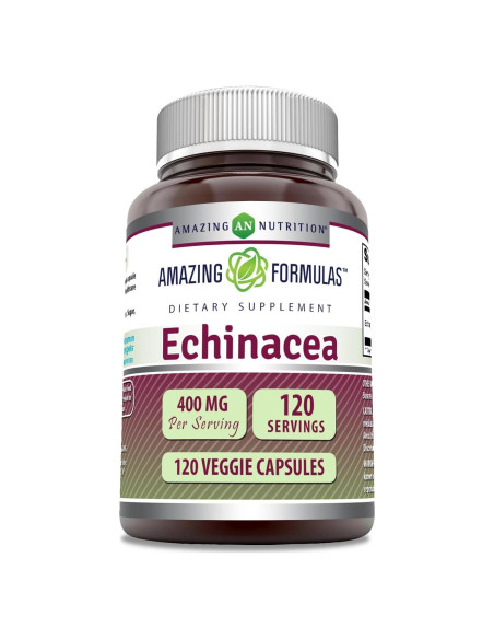 Suplemento de Equinácea Nutrición Asombrosa 400 Mg 120 Cápsulas