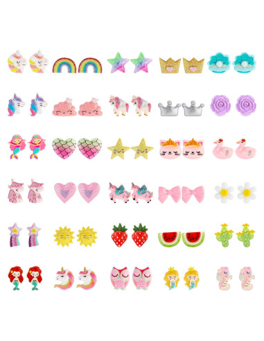 Pendientes Magnéticos NEWITIN 30 Pares Hipoalergénicos Niñas