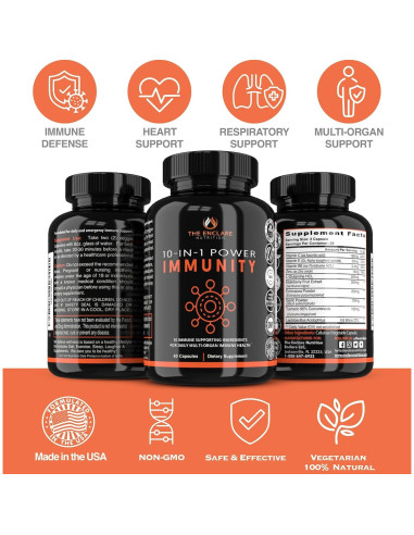Suplemento Inmunológico Enclare 10 en 1 - 60 Cápsulas Veganas