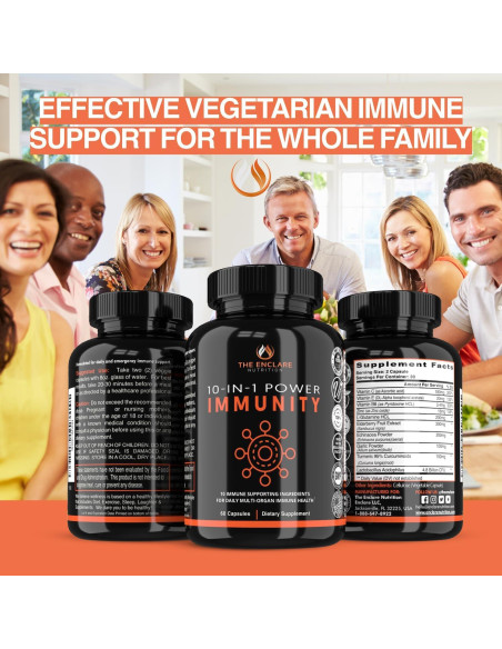Suplemento Inmunológico Enclare 10 en 1 - 60 Cápsulas Veganas